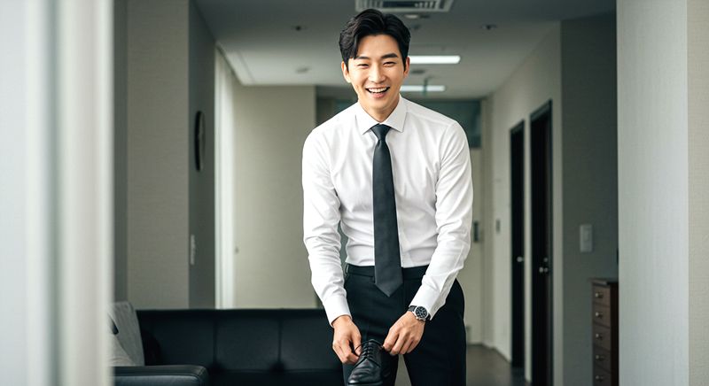 남성 출근룩 셔츠 코디